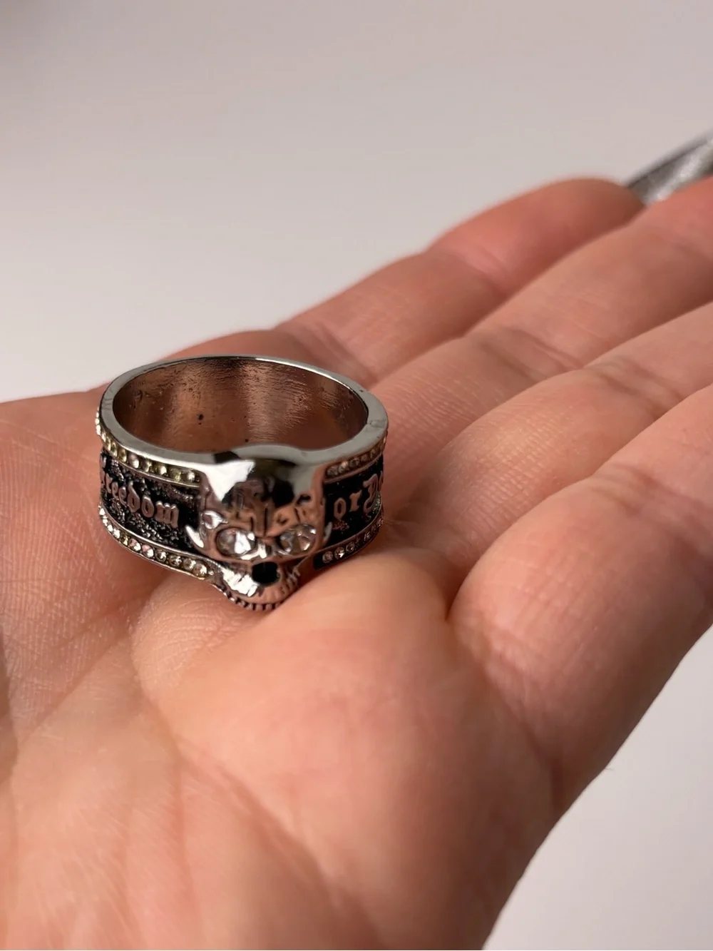 925 Sterling Silver Men's Skull Ring​ | Grunge Liberation Ring Size 11, 12, 13